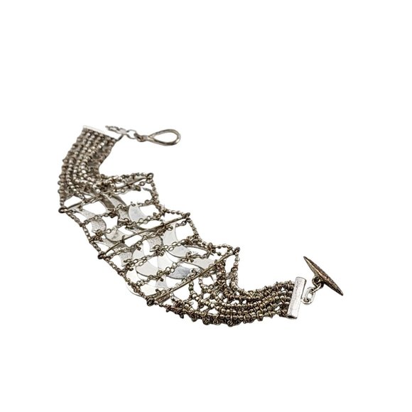 Vintage Silver Tone Bracelet Laundry By Shelli Segal (A3795) - Picture 6 of 7